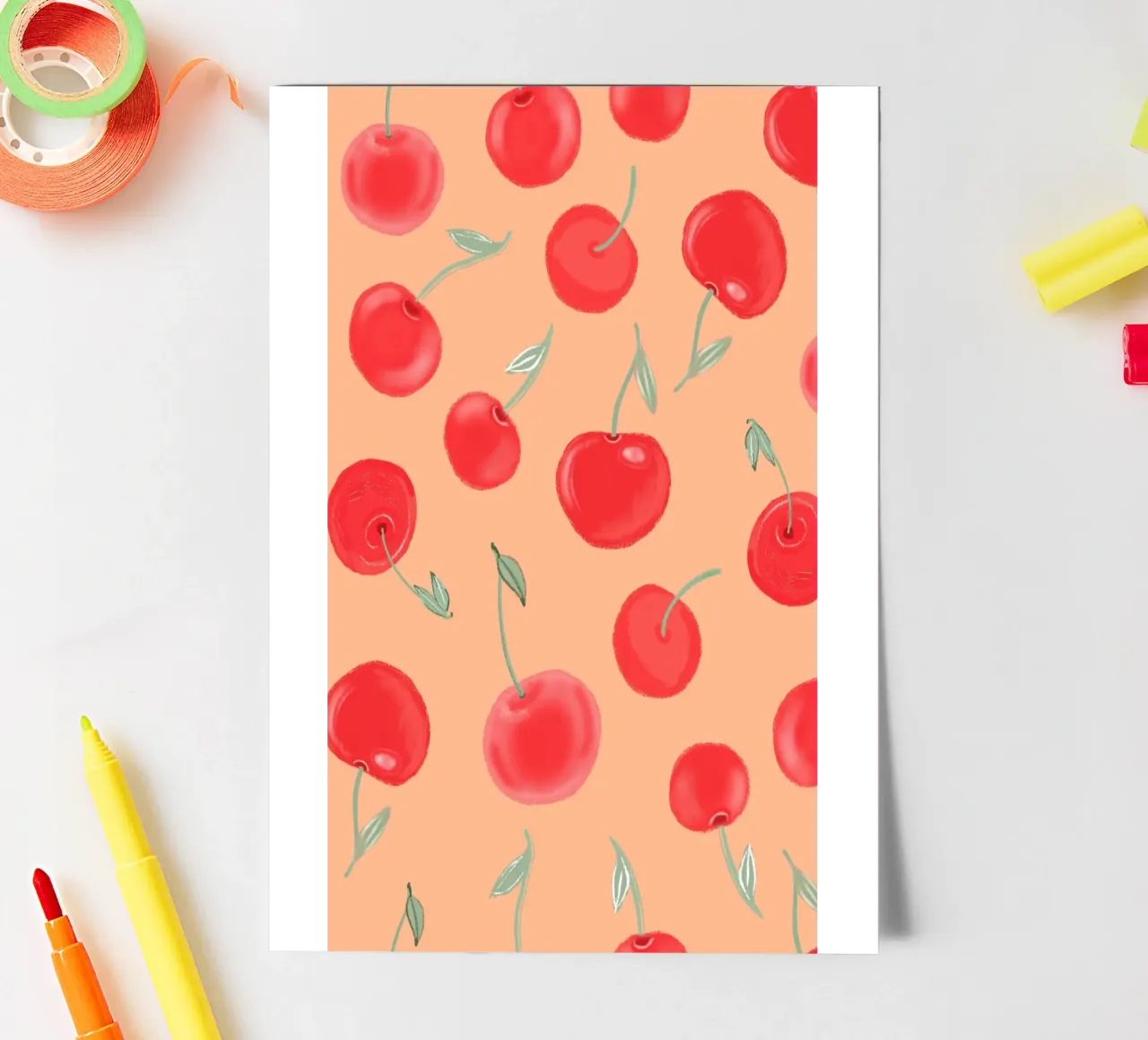 Modello Berry Burst color arancio fragola foglio adesivo da gulsengunel