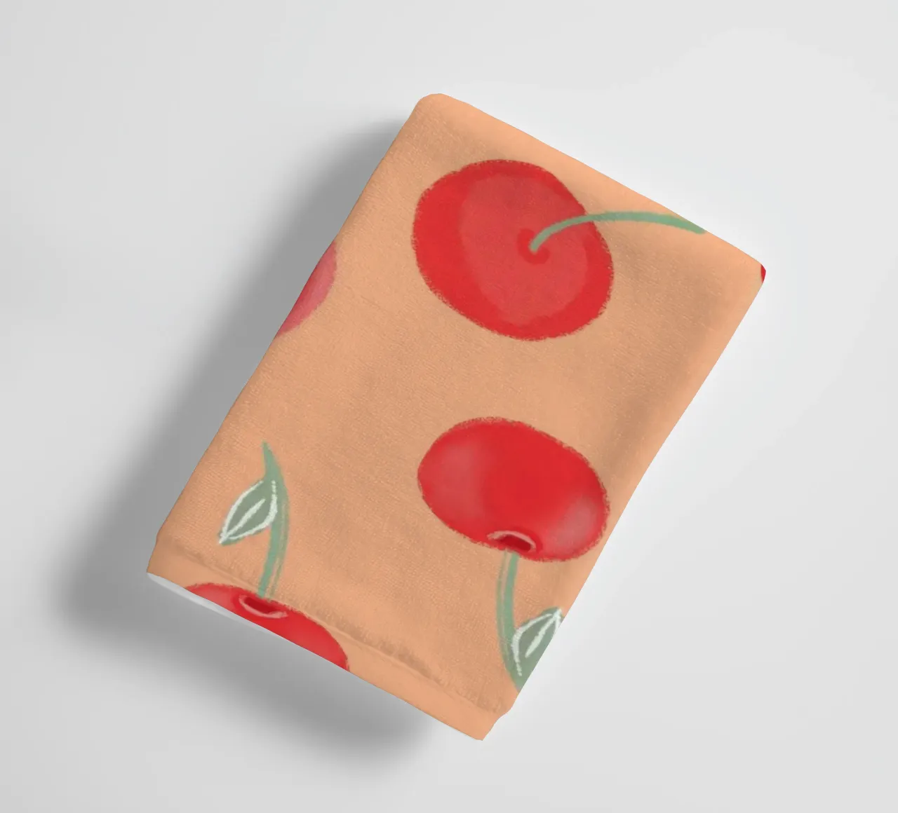 Berry Burst strawberry orange colored pattern towel by gulsengunel
