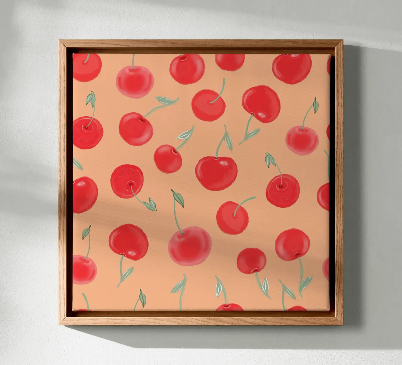 Modello Berry Burst color arancio fragola tela con Cornice a cassetta da gulsengunel