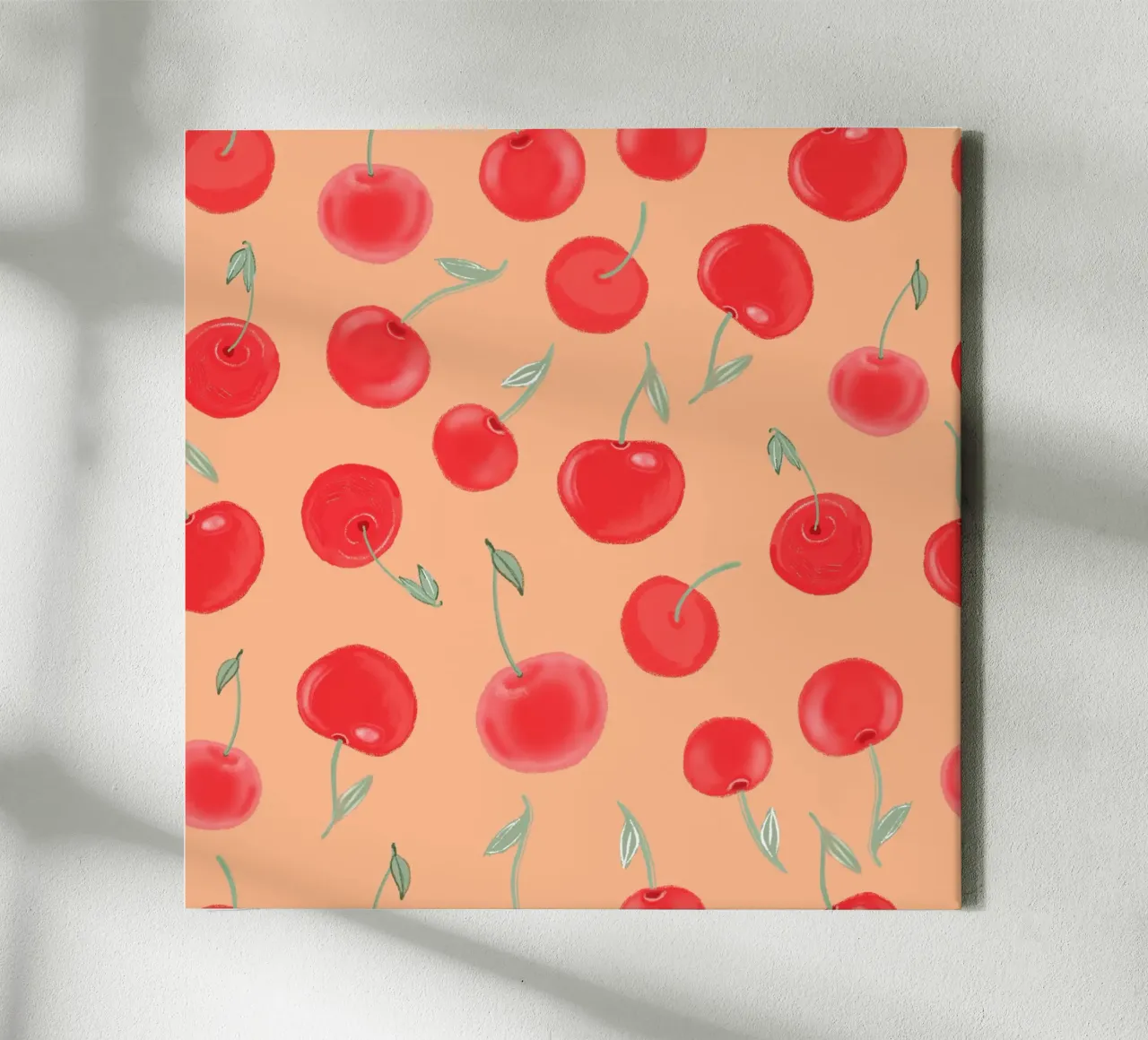 Modello Berry Burst color arancio fragola tela con Cornice a cassetta da gulsengunel
