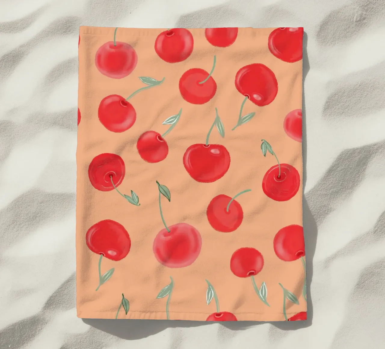 Modello Berry Burst color arancio fragola telo mare da gulsengunel