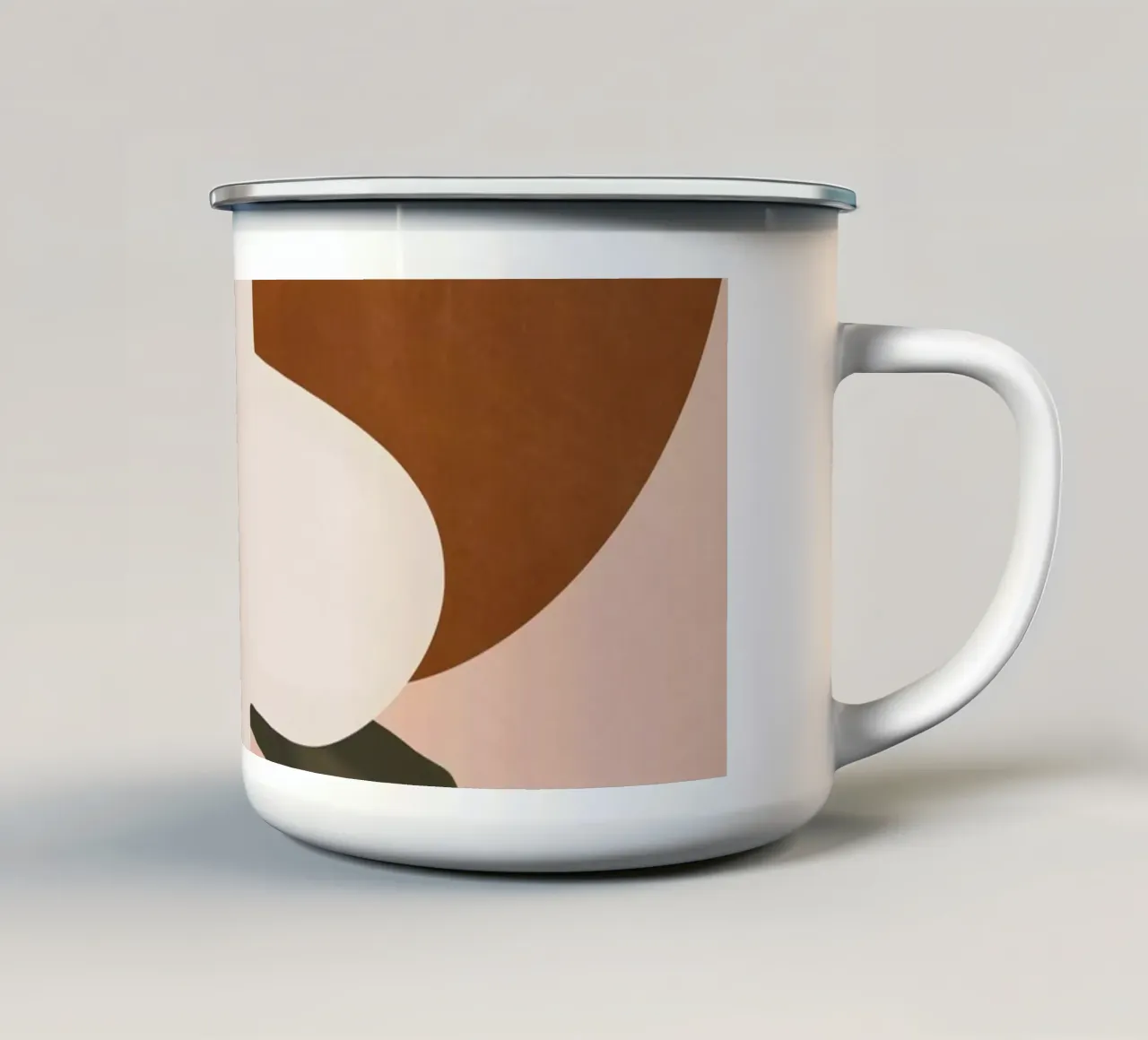 Abstracte Minimalistische Kunst Bloem 2 emaille mok van ThingDesign