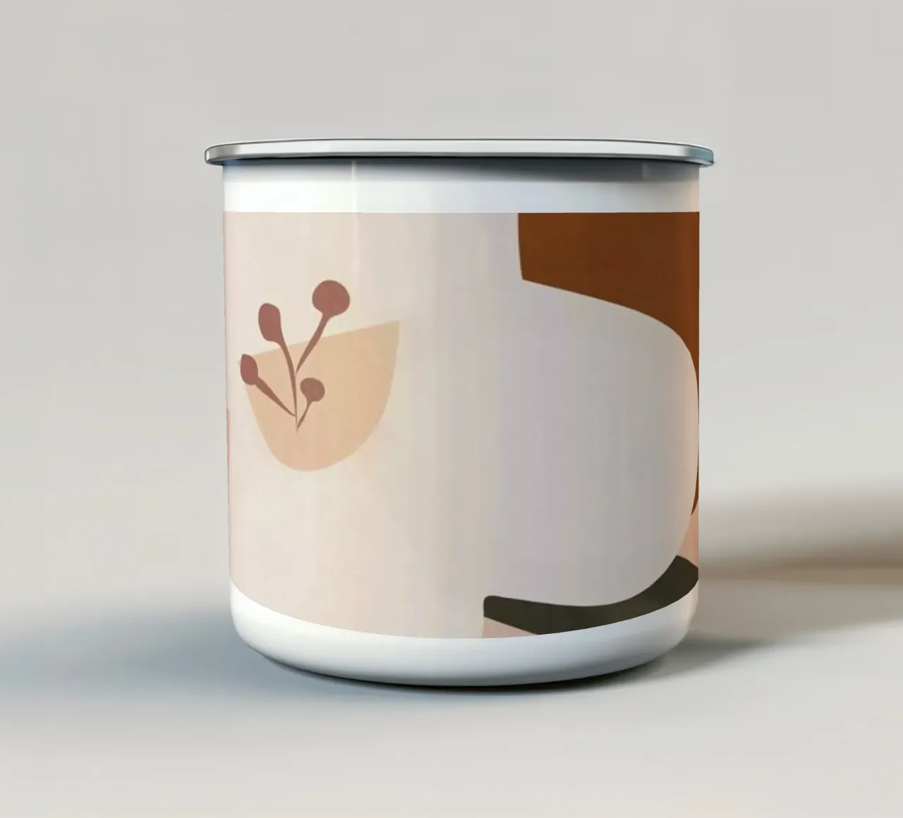 Abstracte Minimalistische Kunst Bloem 2 emaille mok van ThingDesign