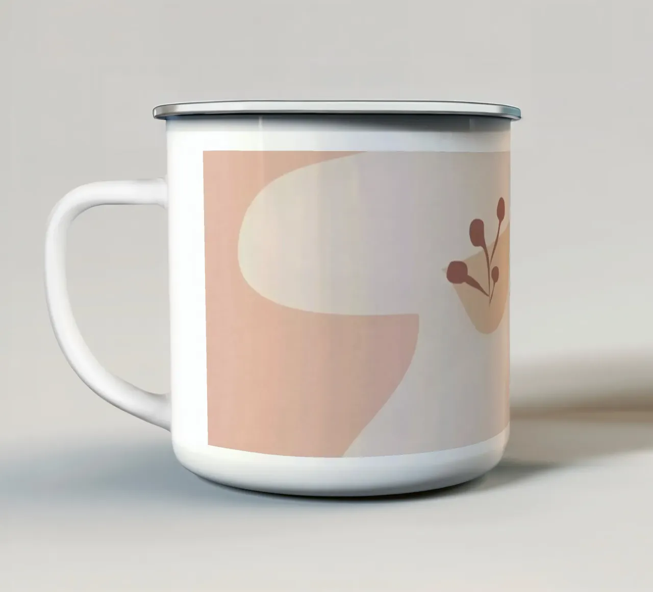 Abstracte Minimalistische Kunst Bloem 2 emaille mok van ThingDesign