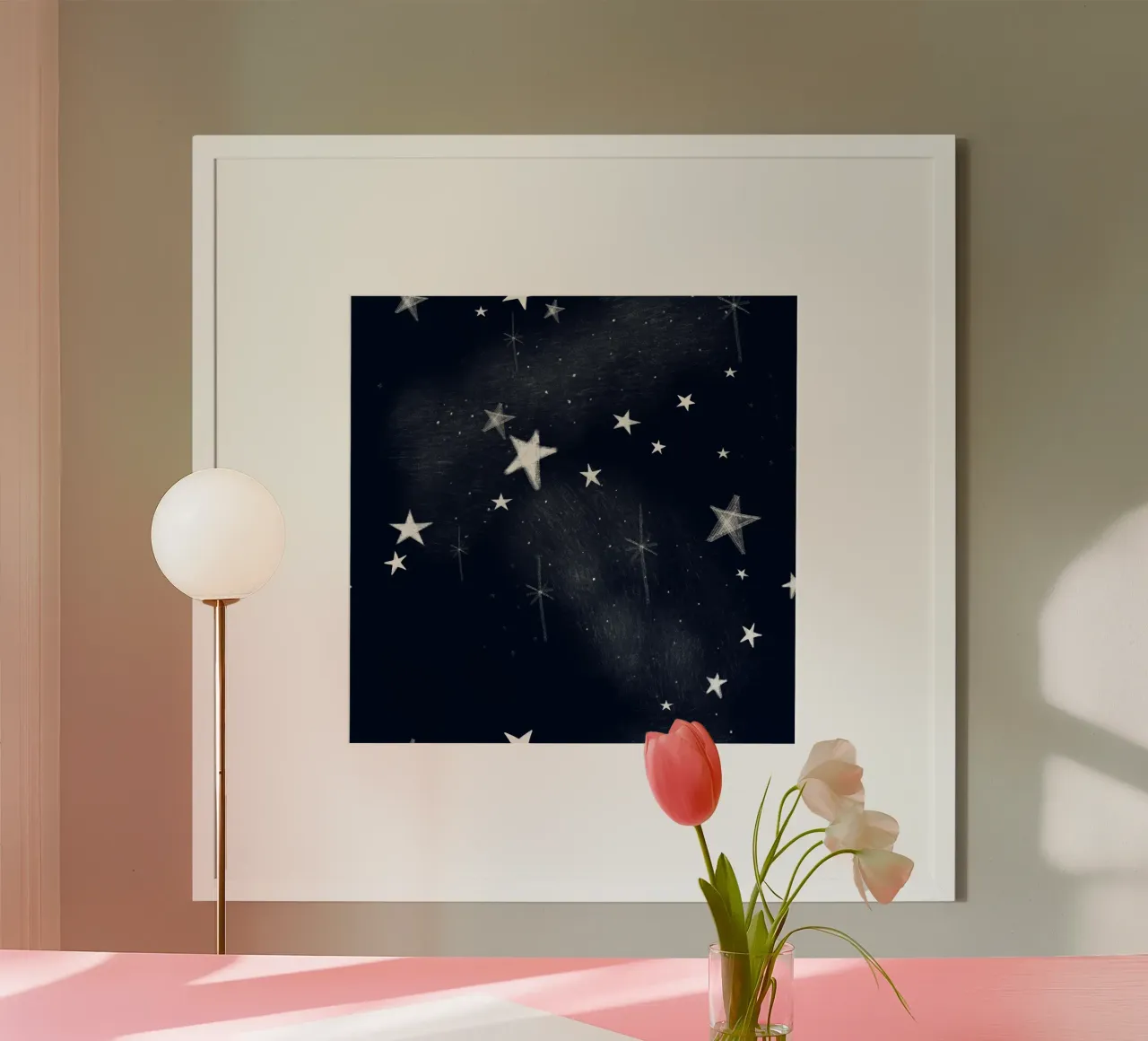 Luz de las estrellas en Navidad poster con marco de aluminio de gulsengunel