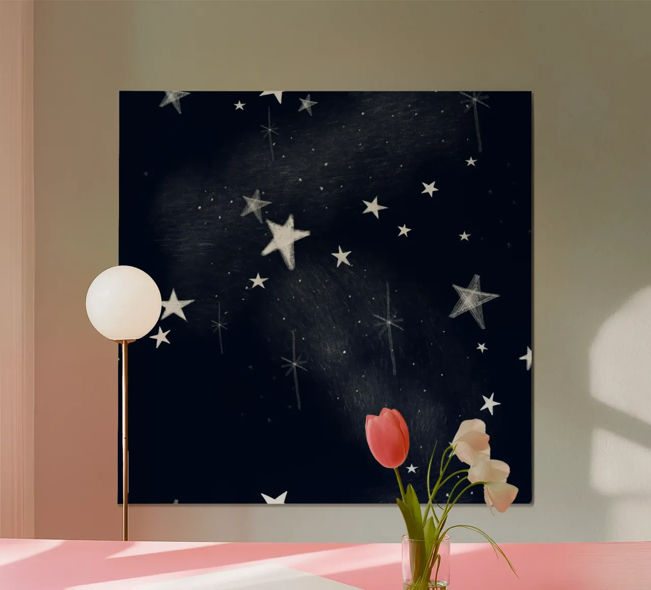 Luz de las estrellas en Navidad poster con marco de aluminio de gulsengunel
