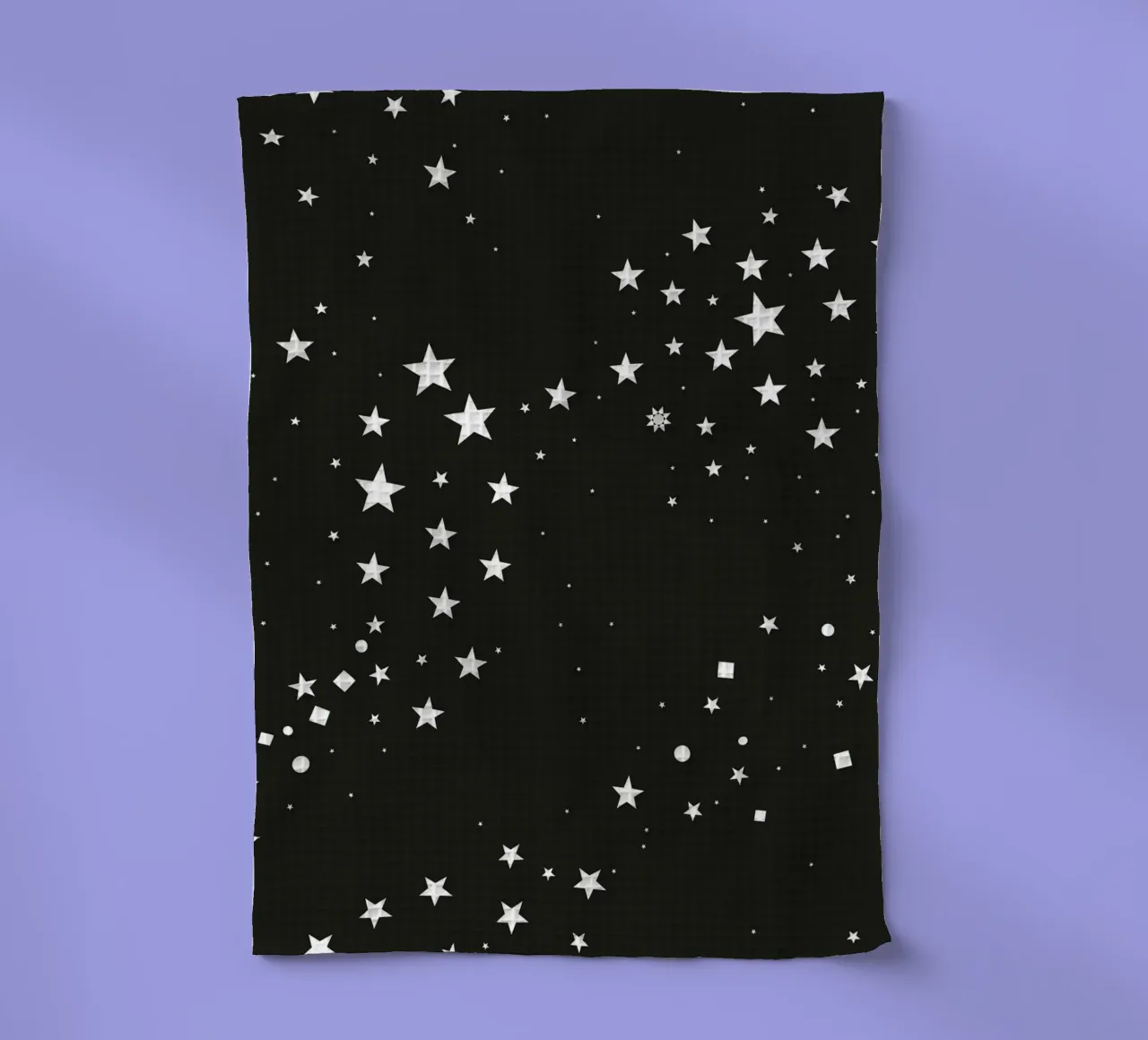 Étoiles et points carrés dessinés à la main torchon de gulsengunel
