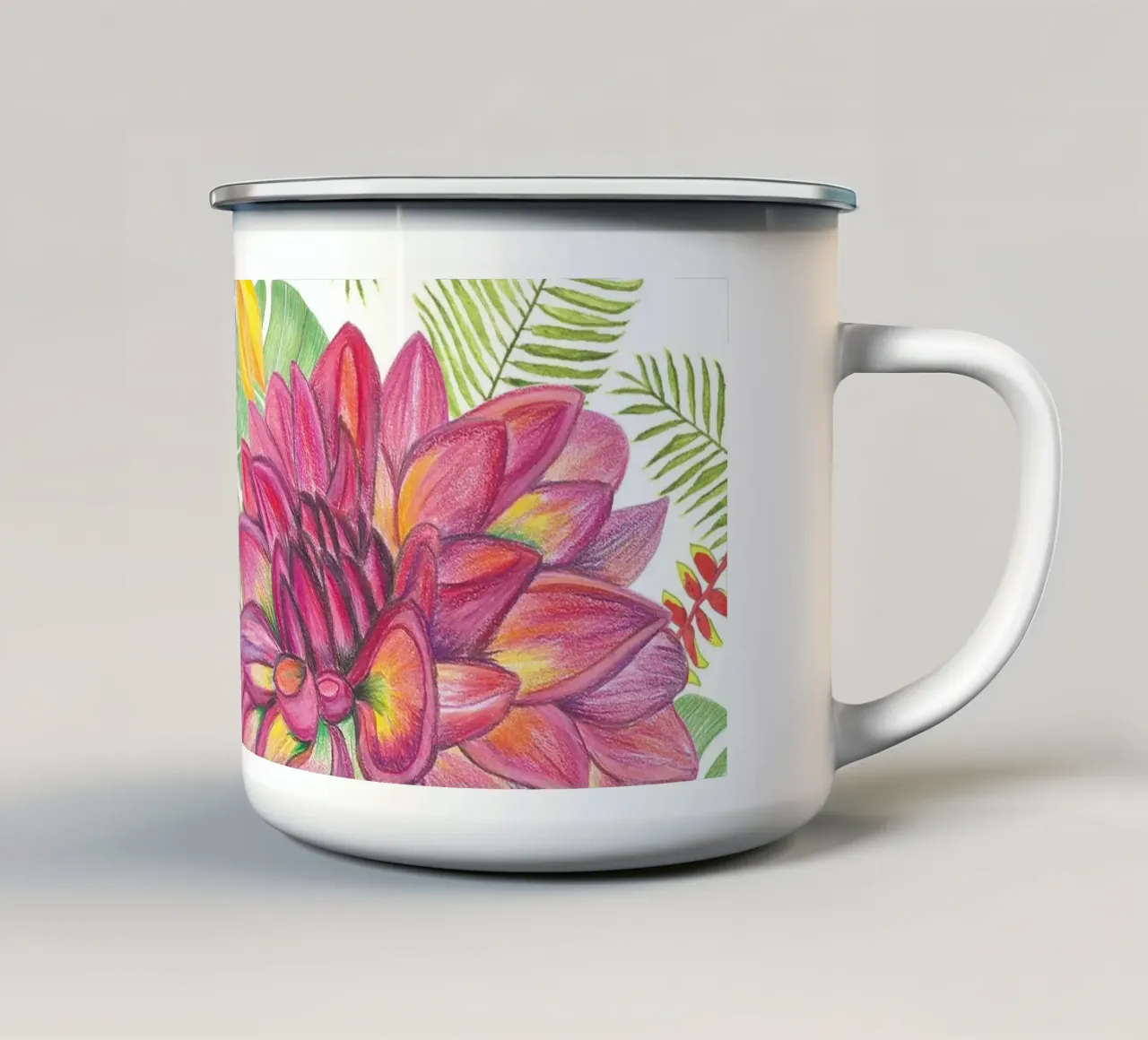 Colibrì disegnato a mano tazza in smalto da gulsengunel