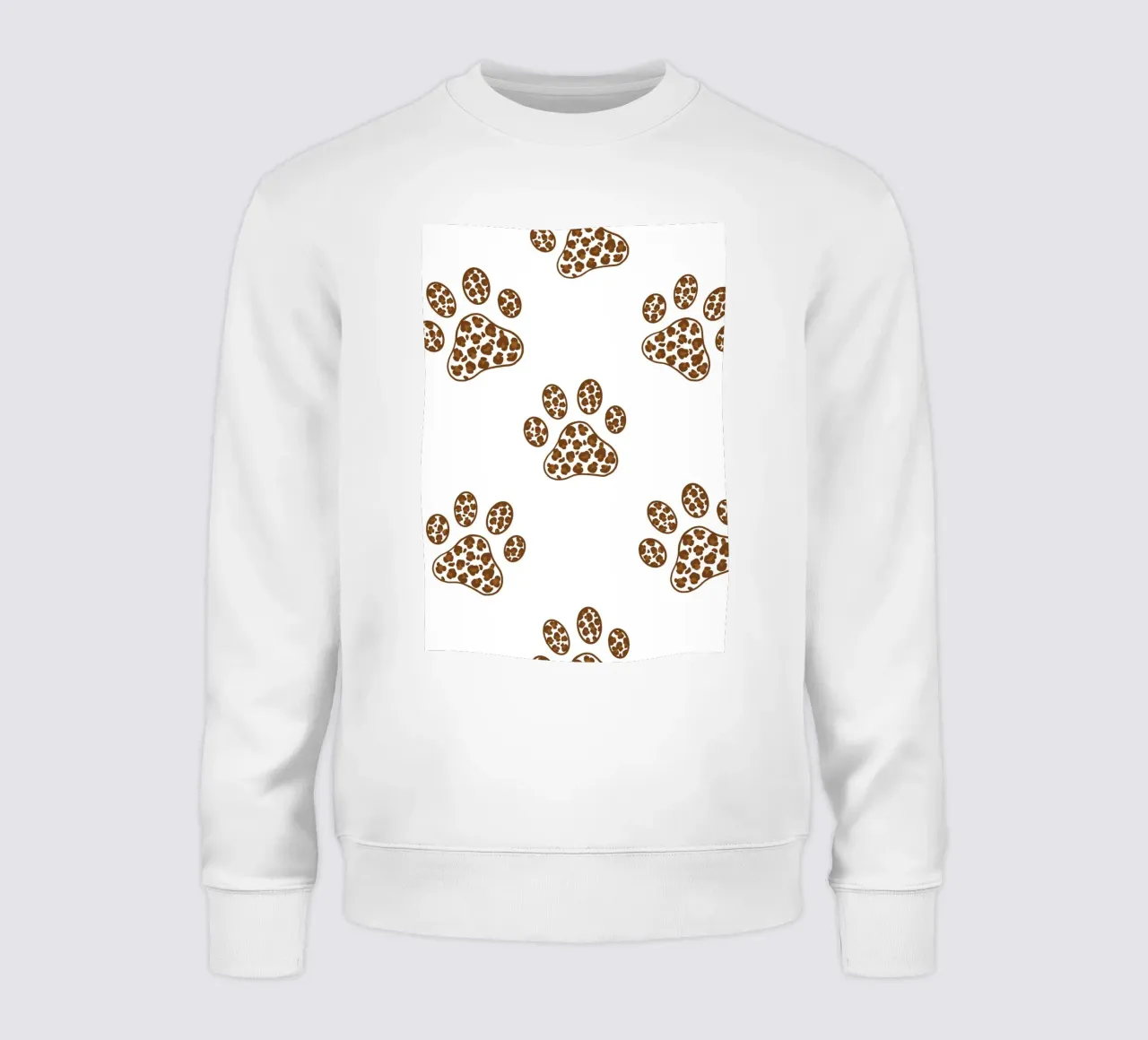 Made of leopard pattern with paw prints sweatshirt by gulsengunel