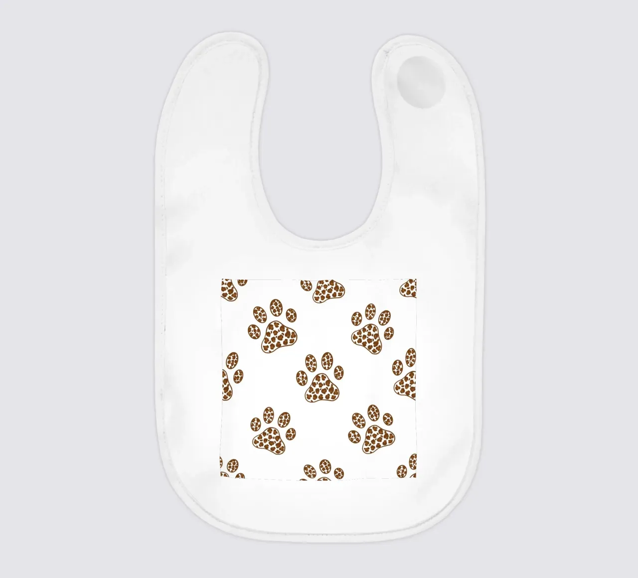 Made of leopard pattern with paw prints baby bib by gulsengunel