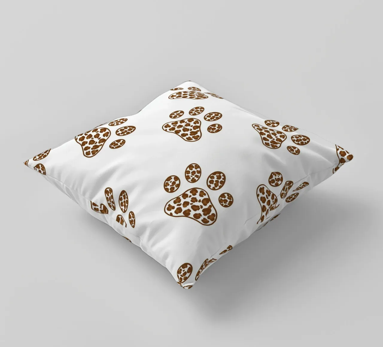 Made of leopard pattern with paw prints decorative cushion by gulsengunel