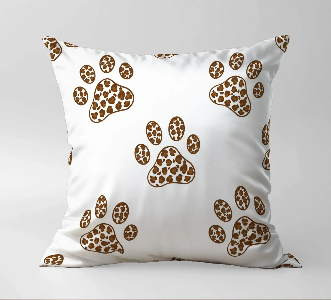 Made of leopard pattern with paw prints decorative cushion by gulsengunel