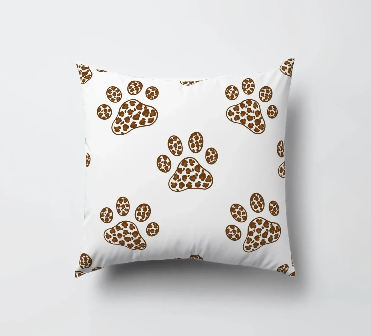 Made of leopard pattern with paw prints decorative cushion by gulsengunel