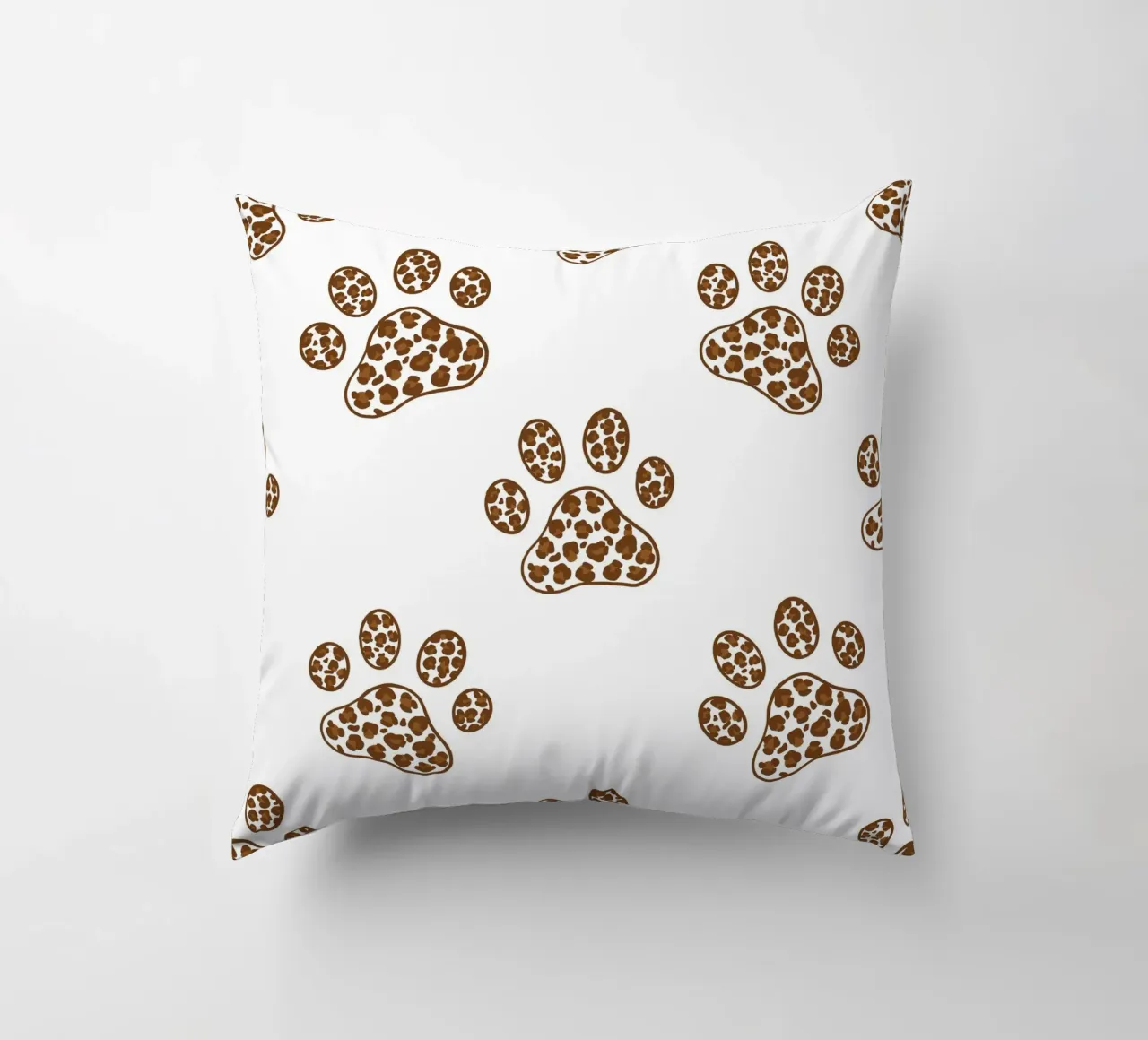 Made of leopard pattern with paw prints decorative cushion by gulsengunel