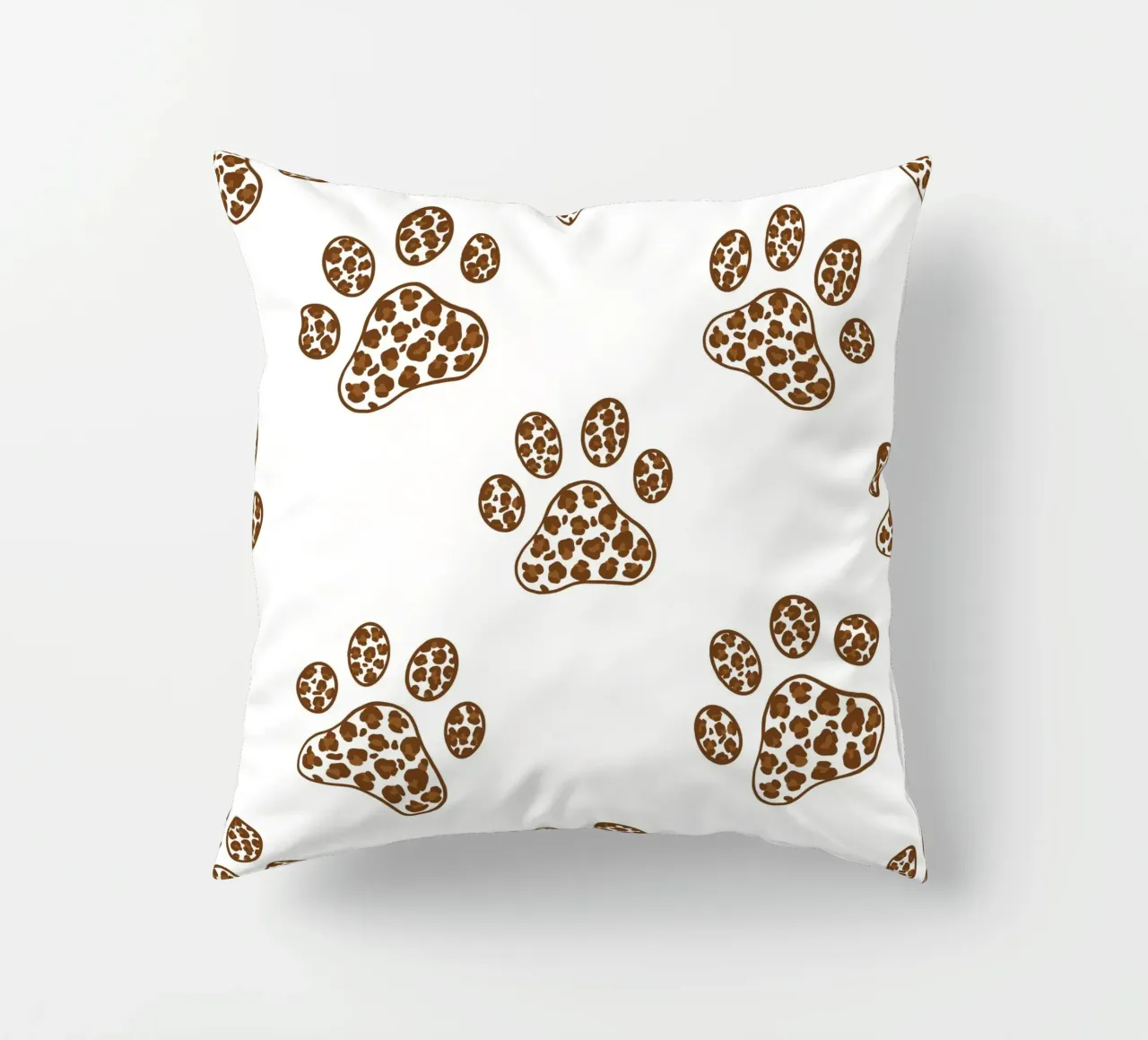 Made of leopard pattern with paw prints decorative cushion by gulsengunel