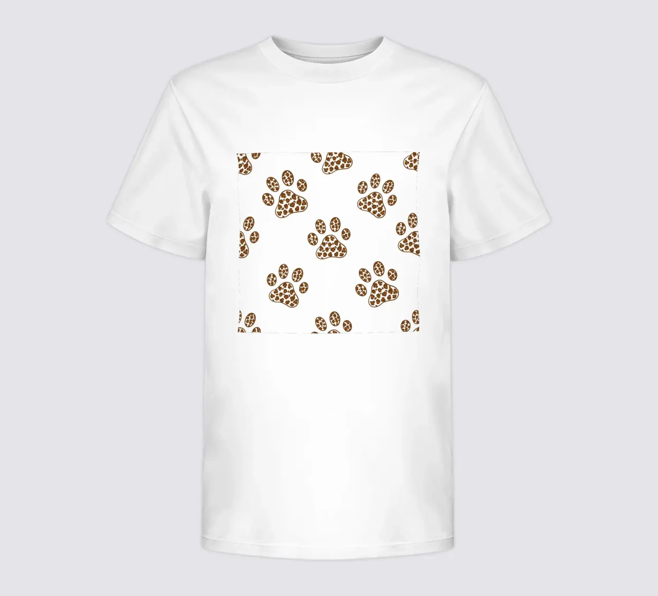 Made of leopard pattern with paw prints kids t-shirt by gulsengunel