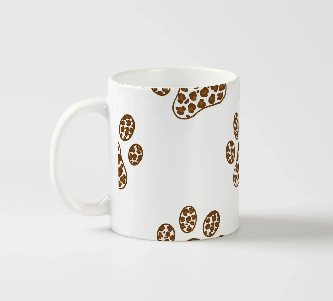 Made of leopard pattern with paw prints ceramic mug by gulsengunel