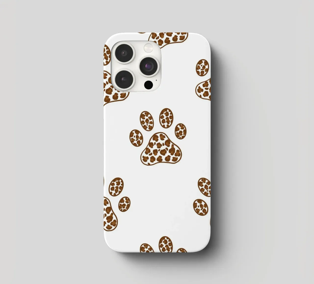 Made of leopard pattern with paw prints iphone case by gulsengunel