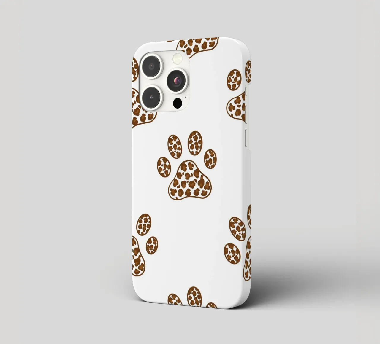 Made of leopard pattern with paw prints iphone case by gulsengunel