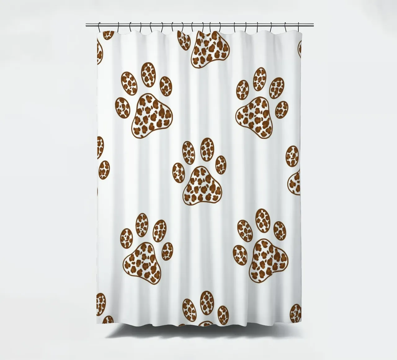 Made of leopard pattern with paw prints shower curtain by gulsengunel