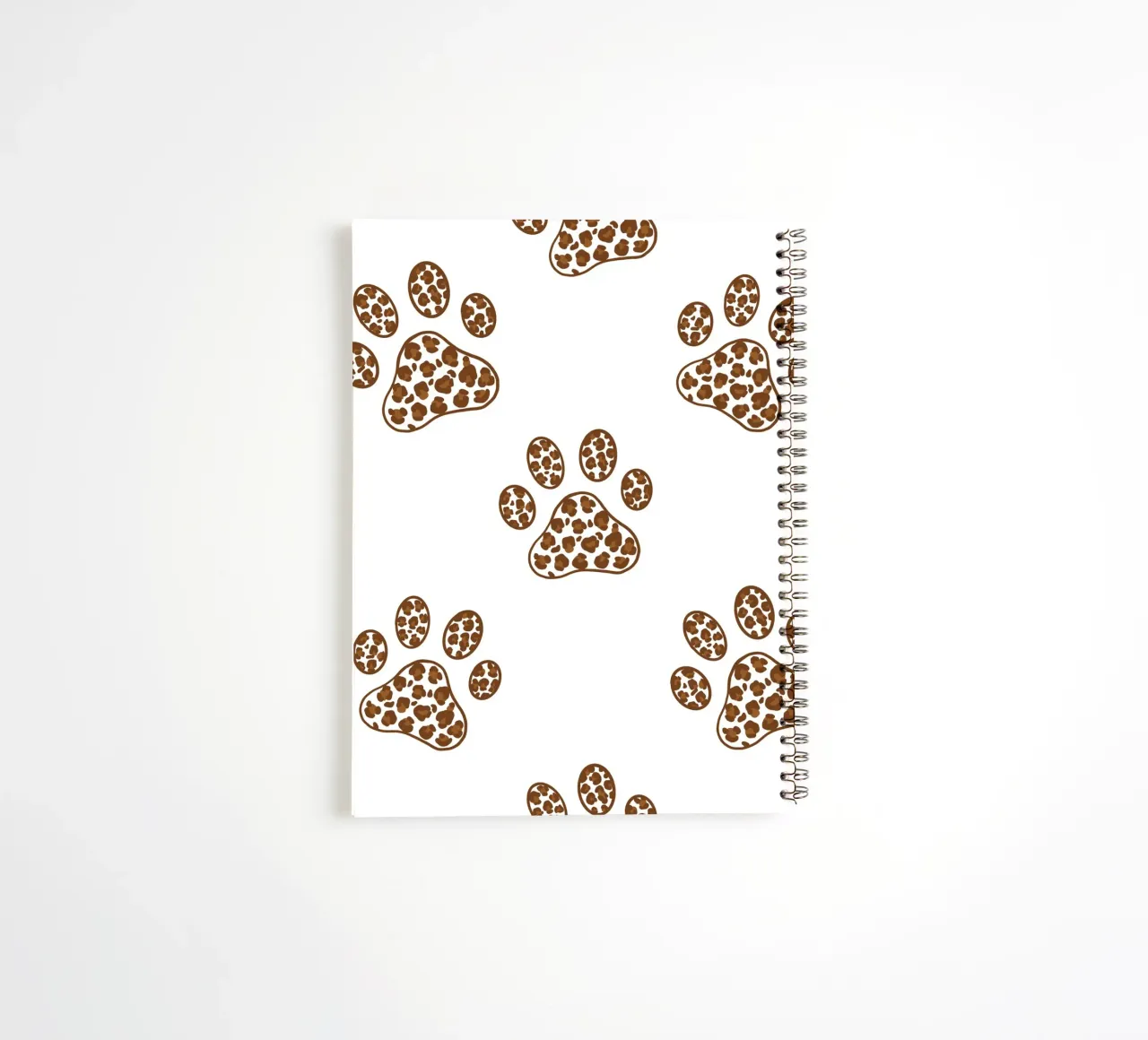 Made of leopard pattern with paw prints spiral notebook by gulsengunel