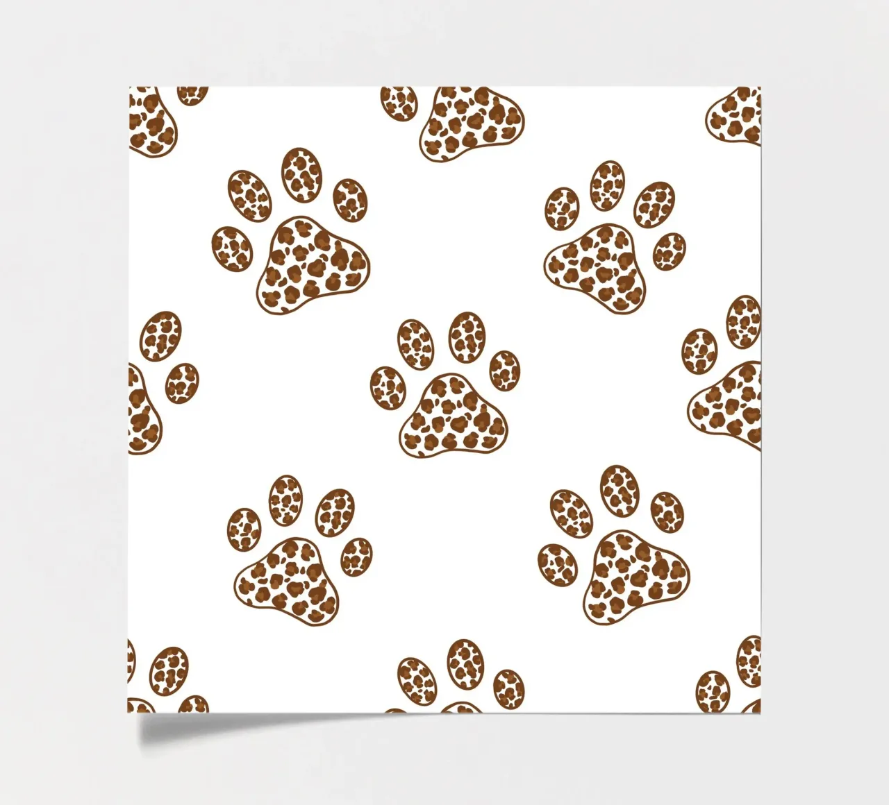 Made of leopard pattern with paw prints sticker sheet by gulsengunel