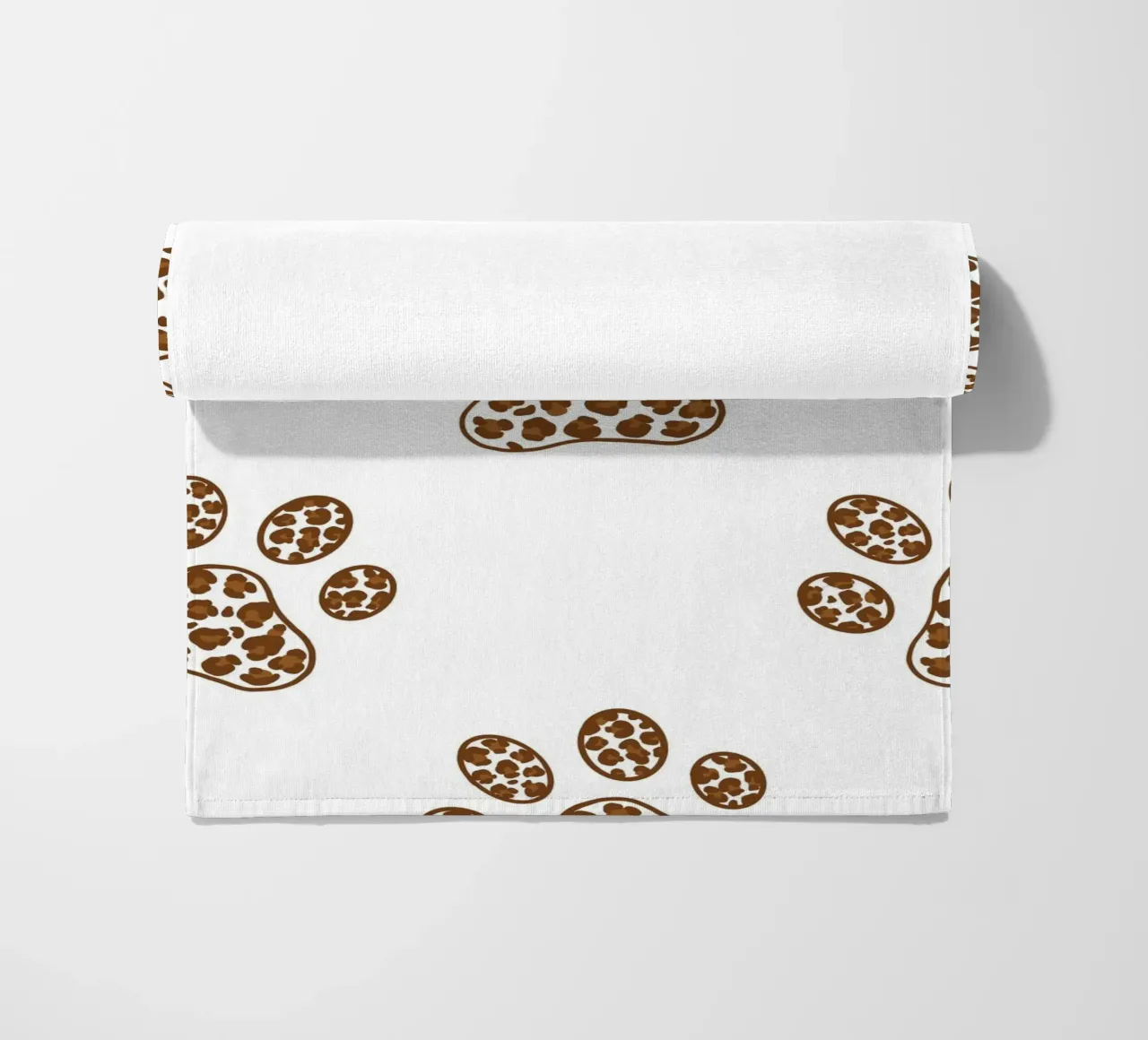 Made of leopard pattern with paw prints beach towel by gulsengunel