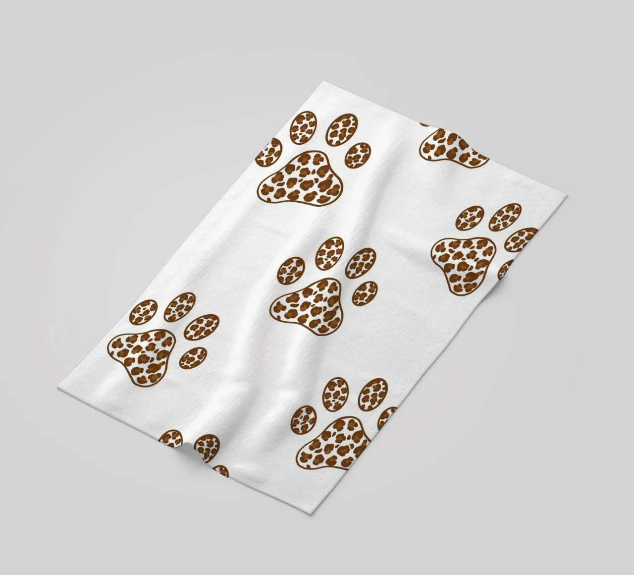 Made of leopard pattern with paw prints beach towel by gulsengunel
