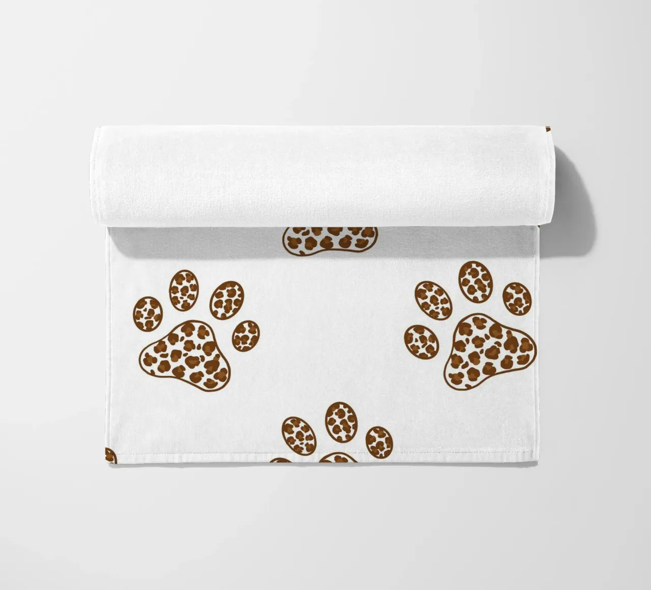 Made of leopard pattern with paw prints beach towel by gulsengunel