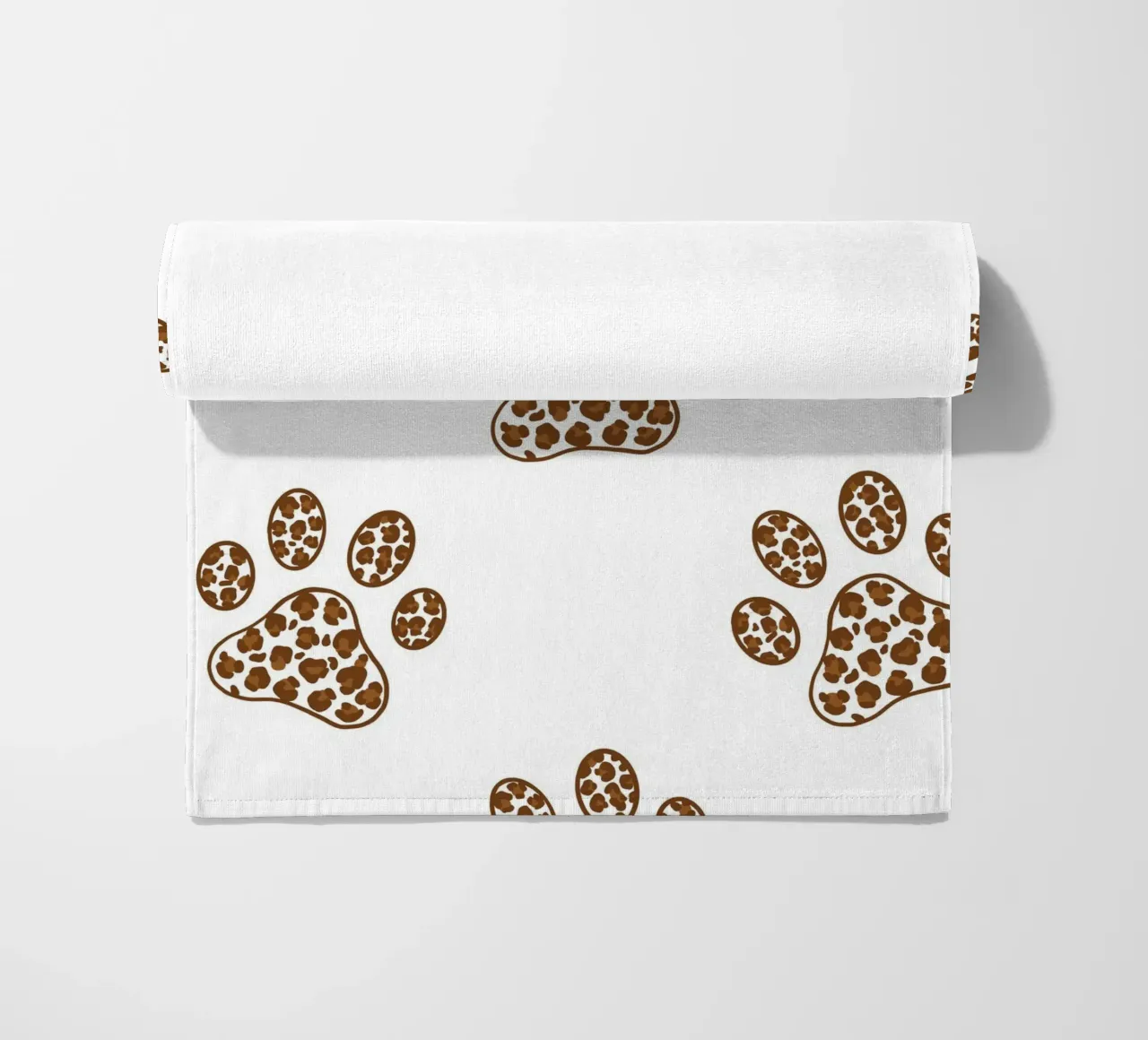 Made of leopard pattern with paw prints beach towel by gulsengunel