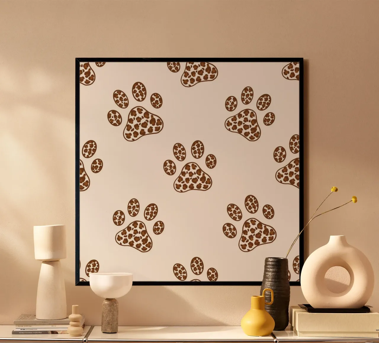 Made of leopard pattern with paw prints hahnemühle by gulsengunel