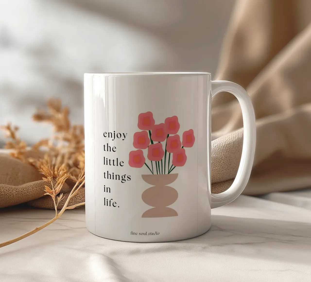 godersi le piccole cose tazza in ceramica da studio.ladina