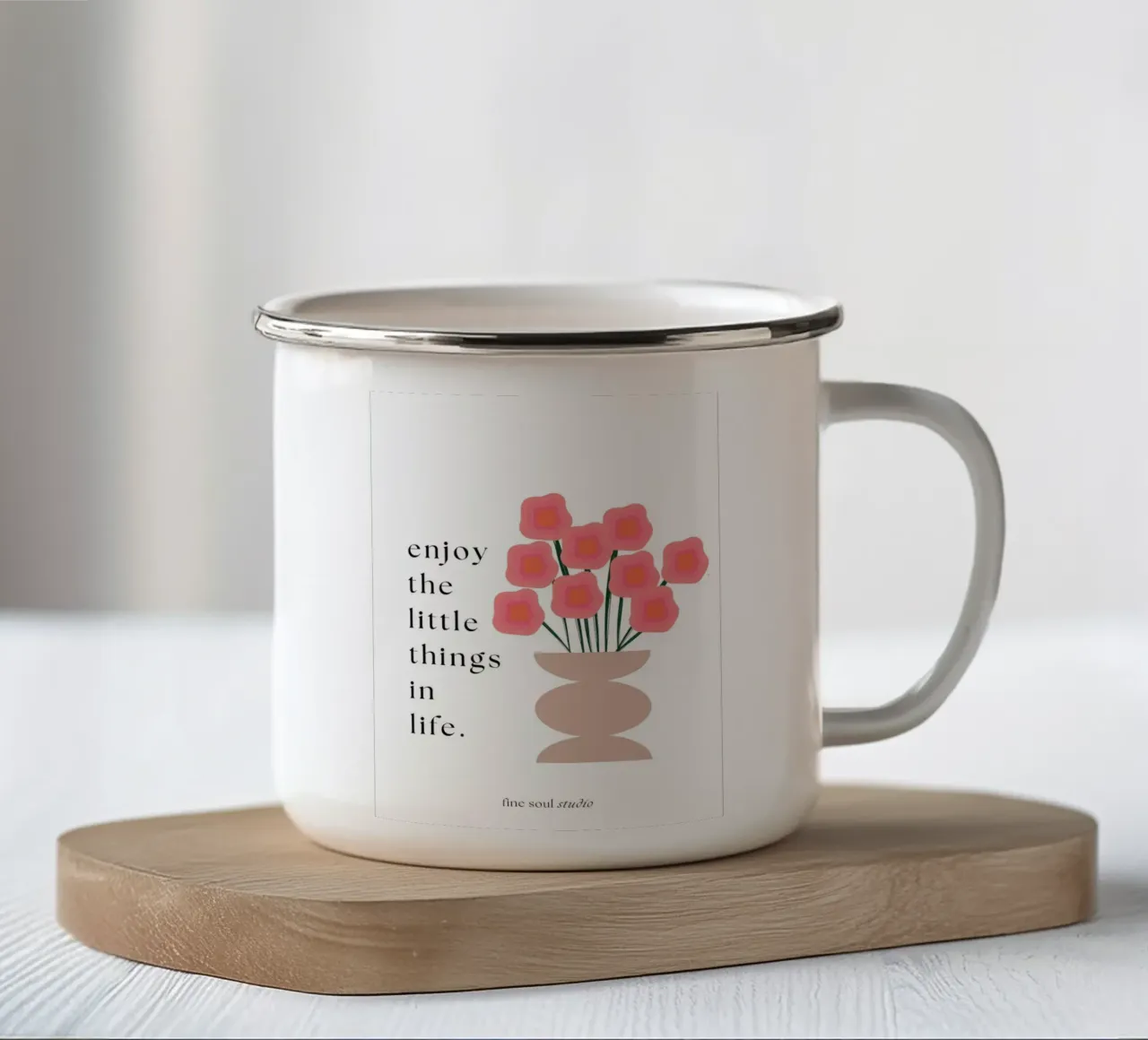 godersi le piccole cose tazza in smalto da studio.ladina
