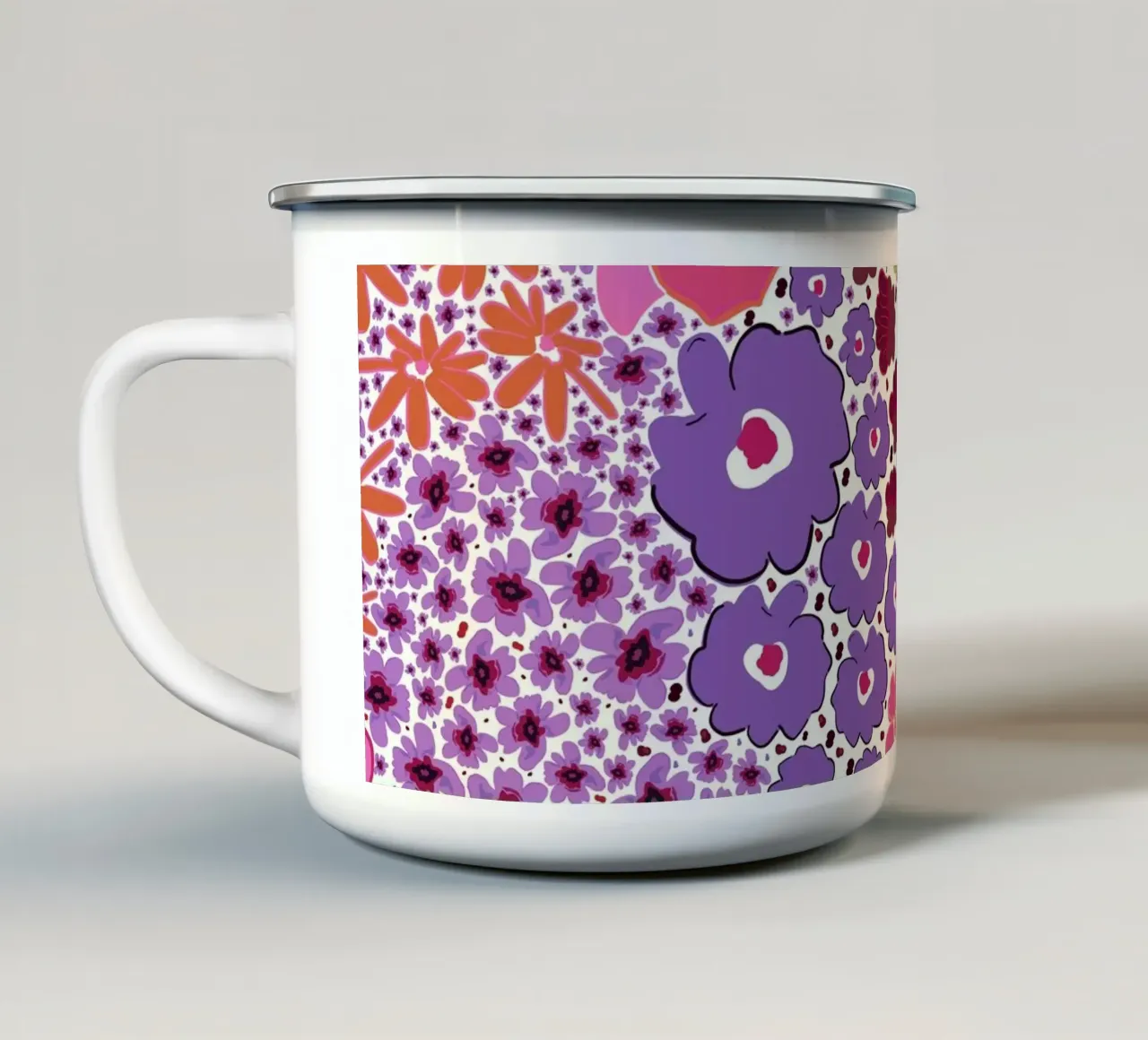 Fiore vivace a forma di foglia tazza in smalto da gulsengunel