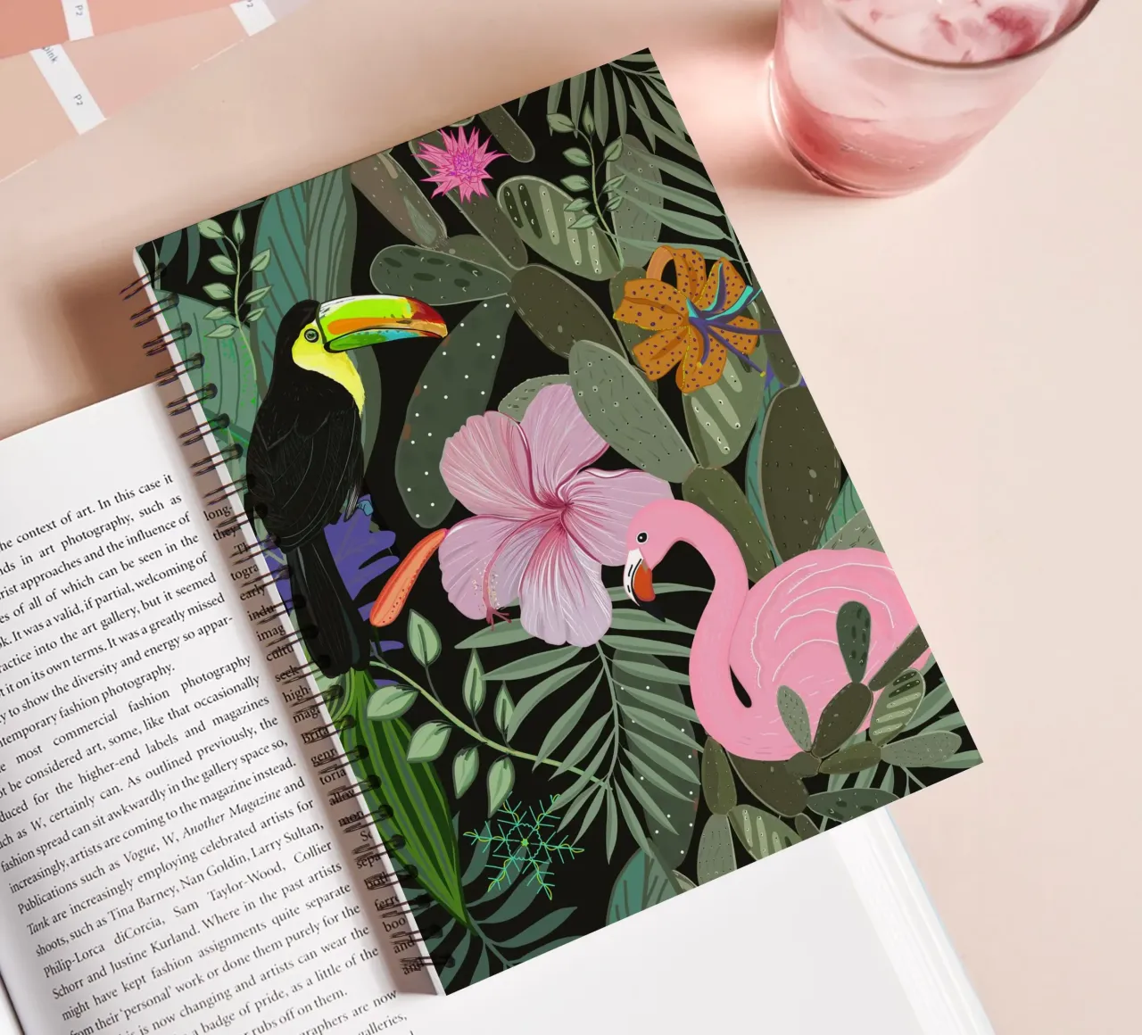 Jungle pattern dark spiral notebook by gulsengunel