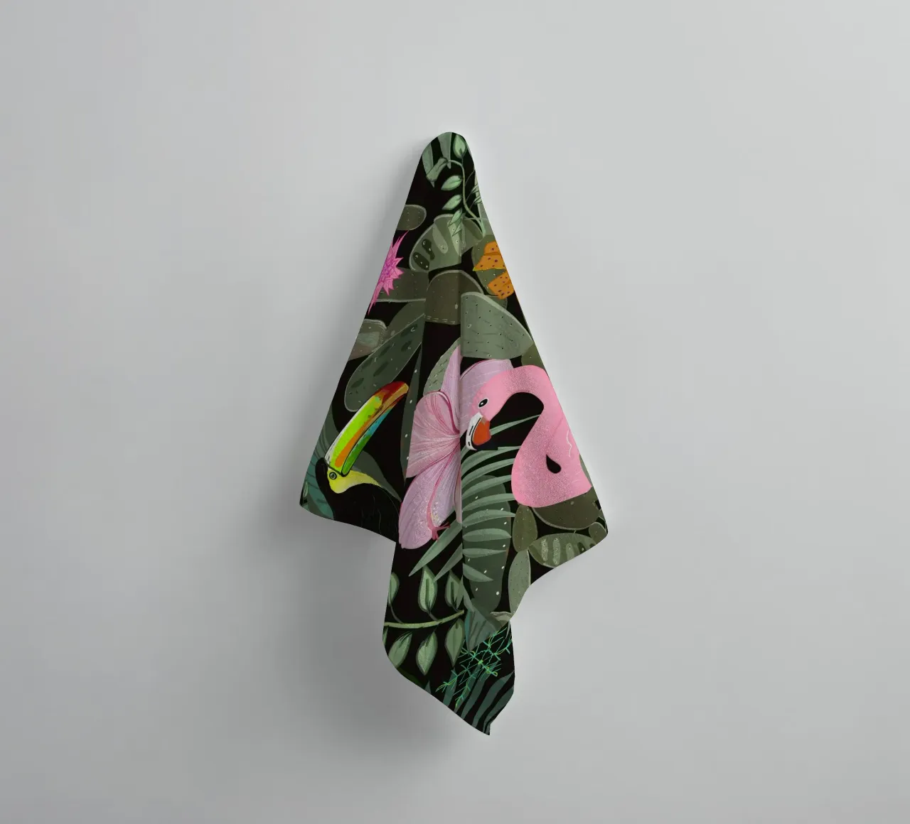 Jungle pattern dark towel by gulsengunel