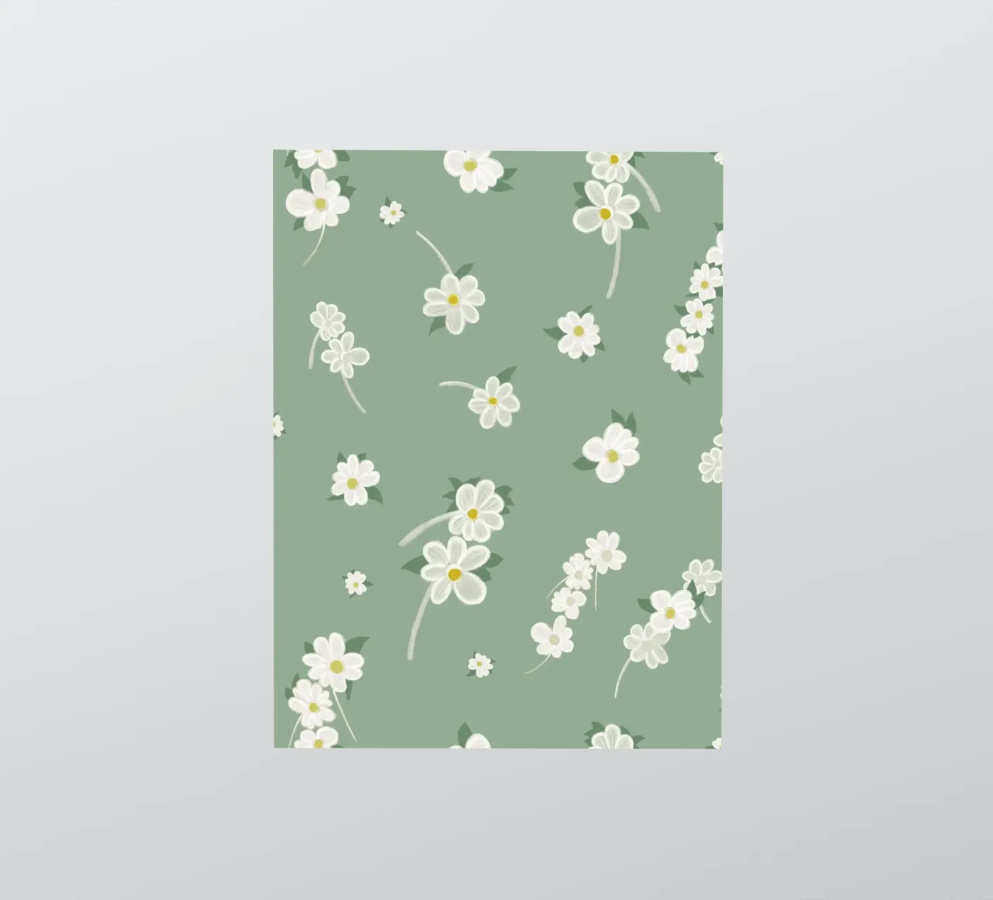 Daisies green background pattern sticker by gulsengunel