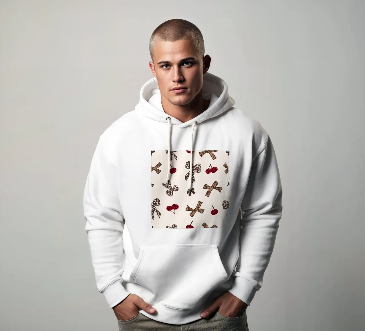 Modello Leopard Cherry felpa con cappuccio da gulsengunel
