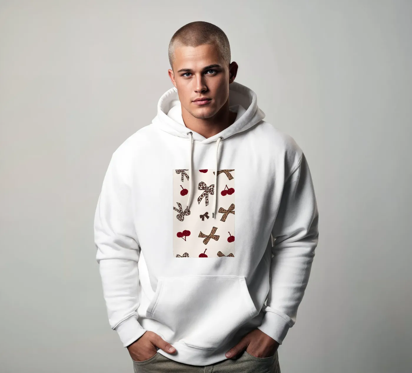 Motif léopard cerise sweat à capuche de gulsengunel