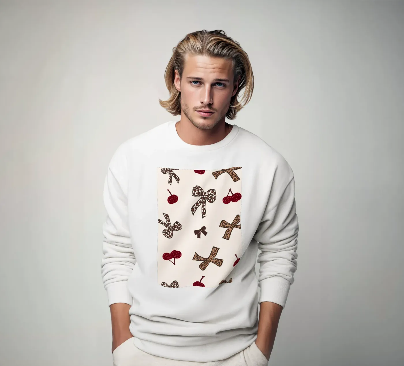 Motif léopard cerise sweat de gulsengunel