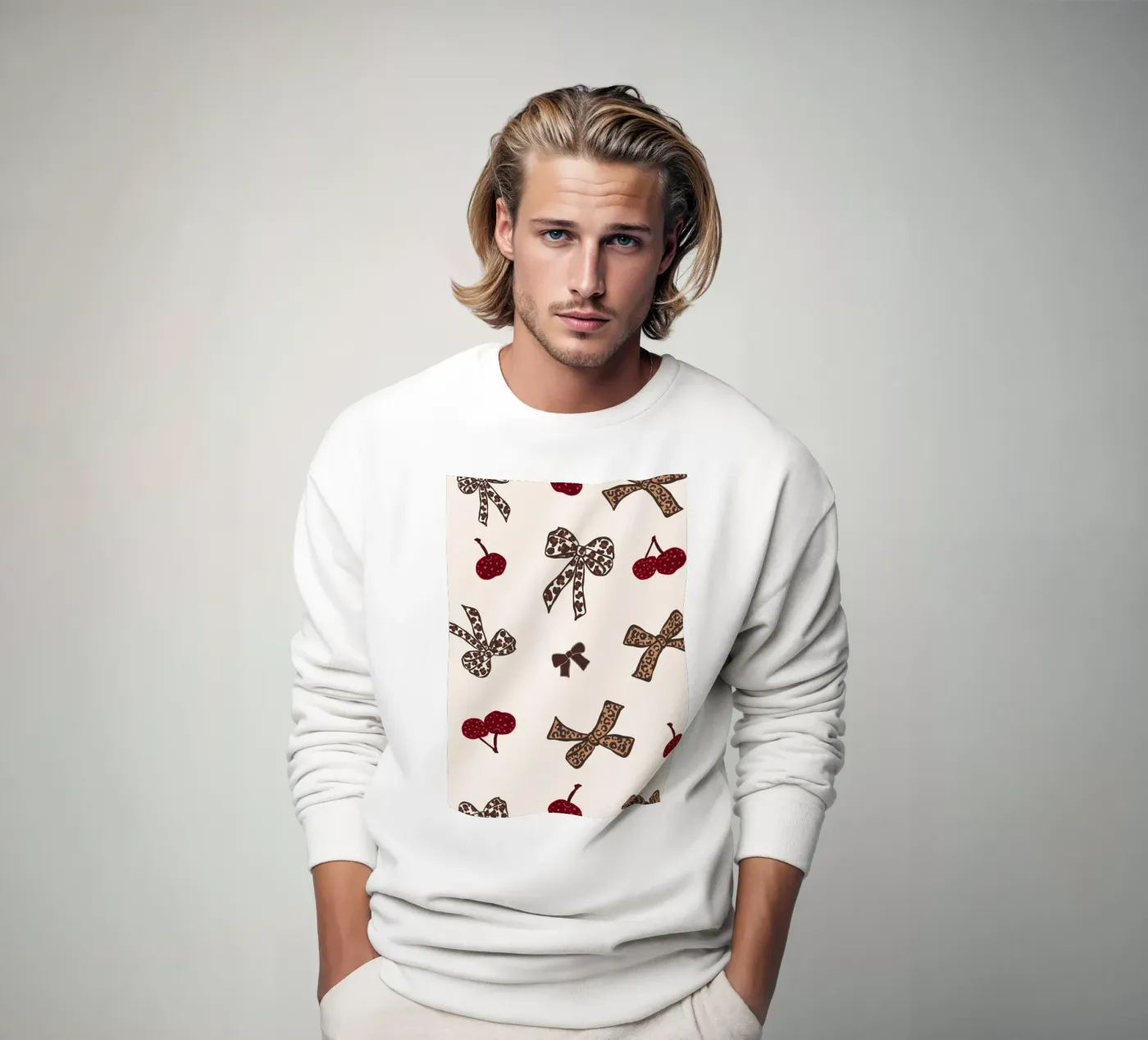 Motif léopard cerise sweat de gulsengunel