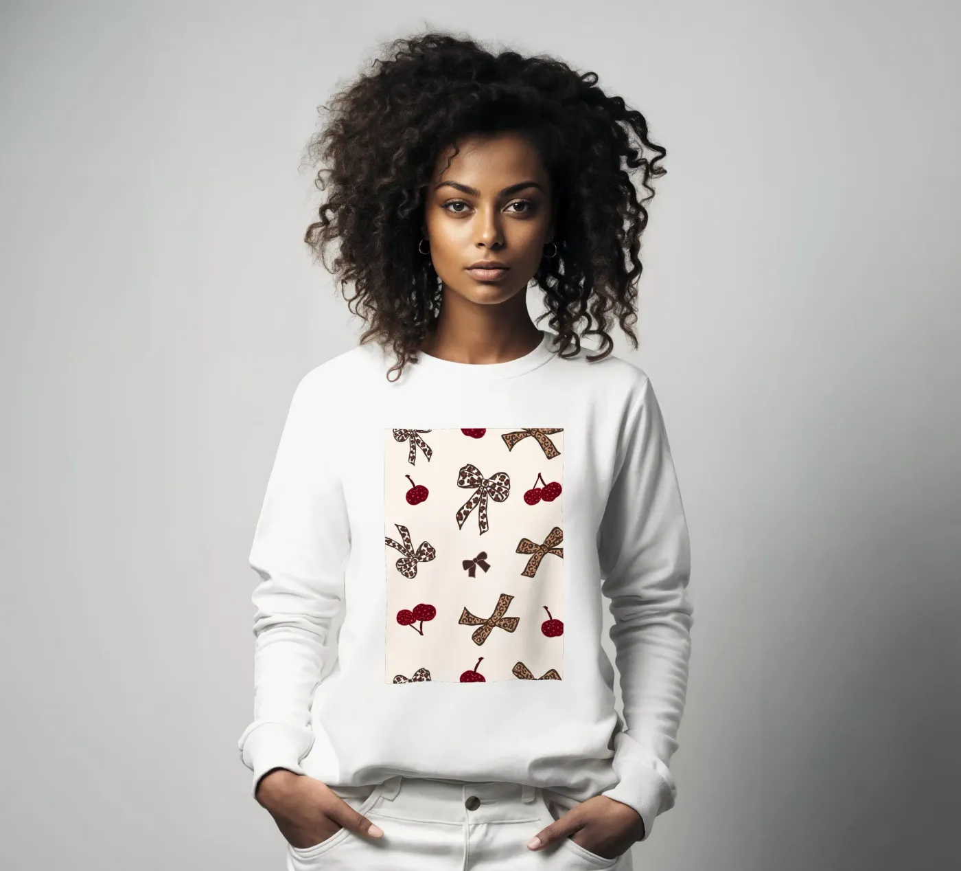 Motif léopard cerise sweat de gulsengunel