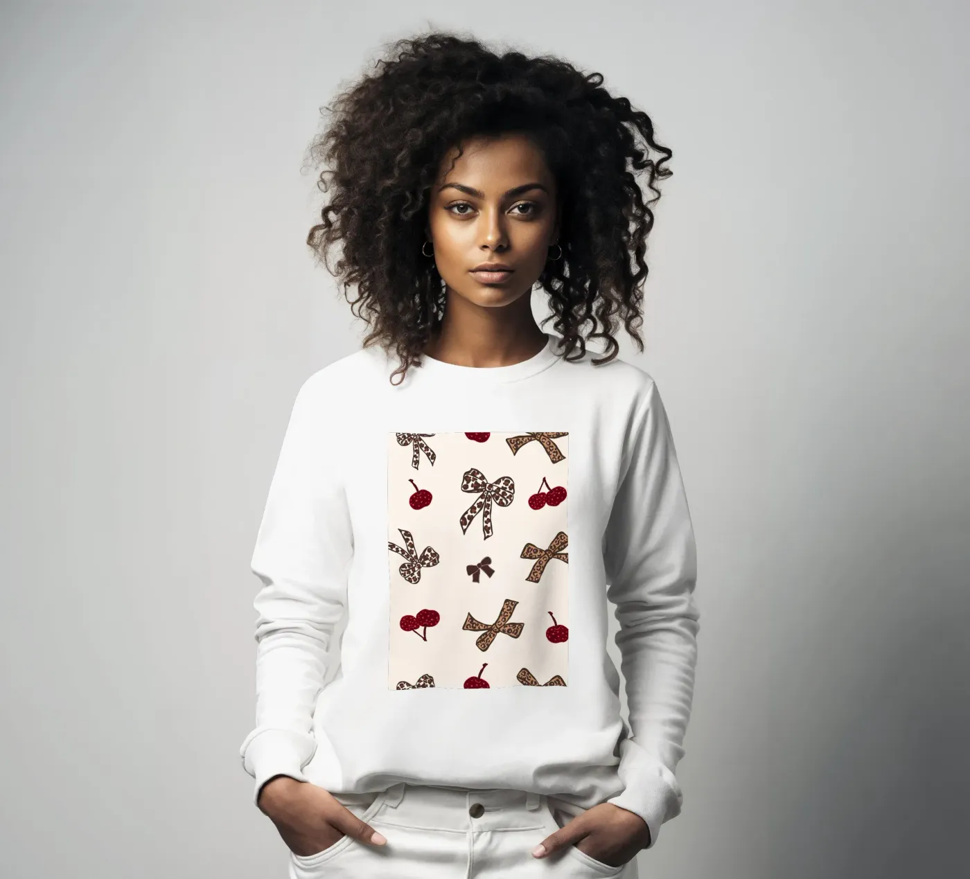 Leopard Cherry Pattern sweat de gulsengunel