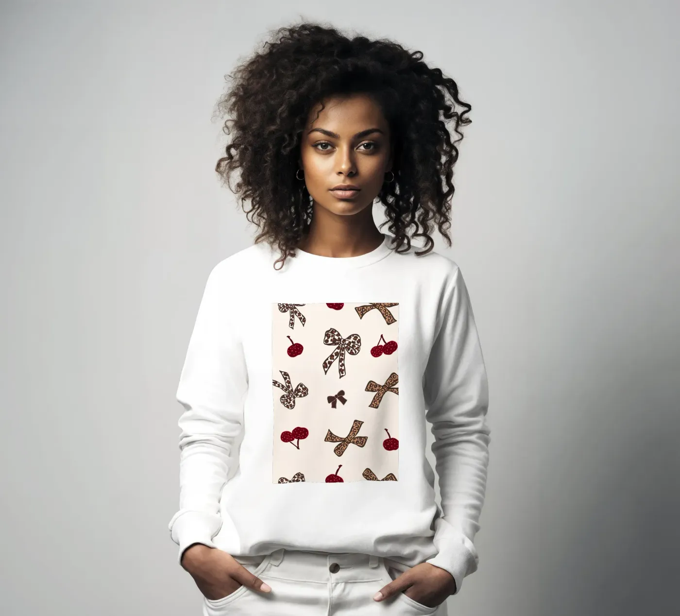 Motif léopard cerise sweat de gulsengunel