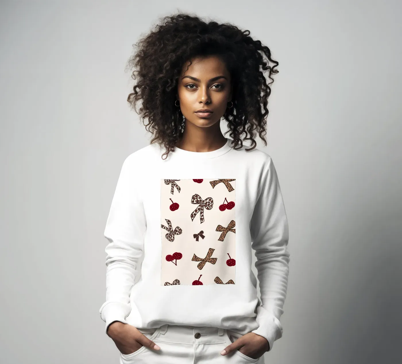 Leopard Cherry Pattern sweat de gulsengunel
