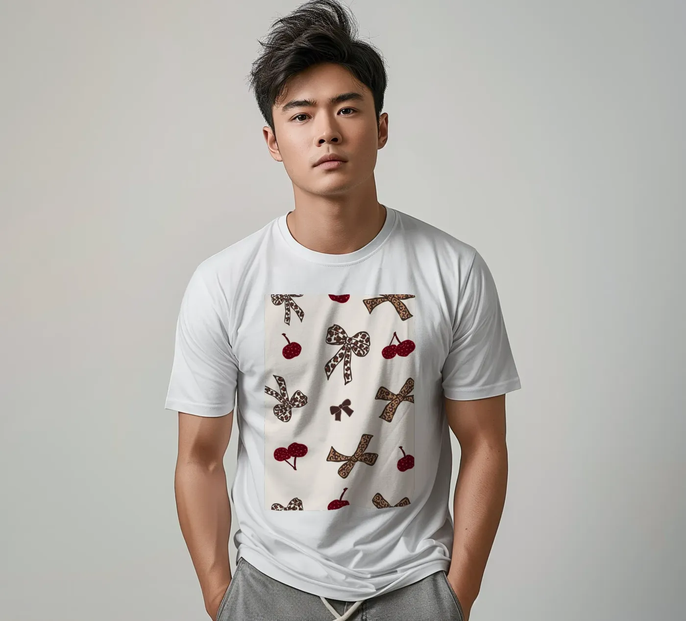 Modello Leopard Cherry t-shirt da gulsengunel