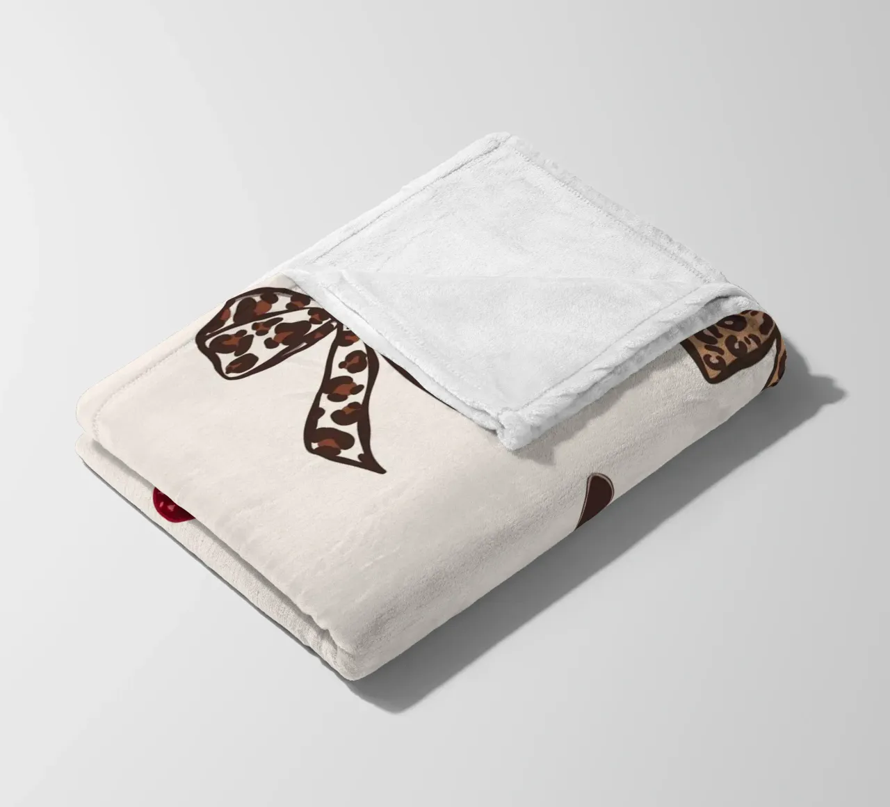 Modello Leopard Cherry coperta in pile da gulsengunel