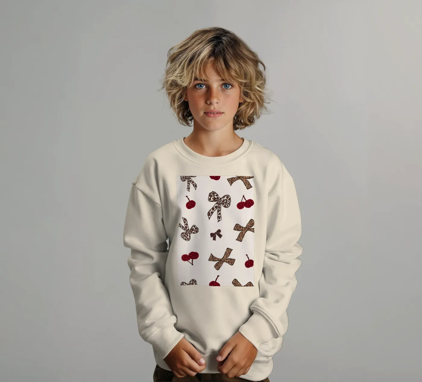 Luipaard kersenpatroon kinder sweatshirt van gulsengunel