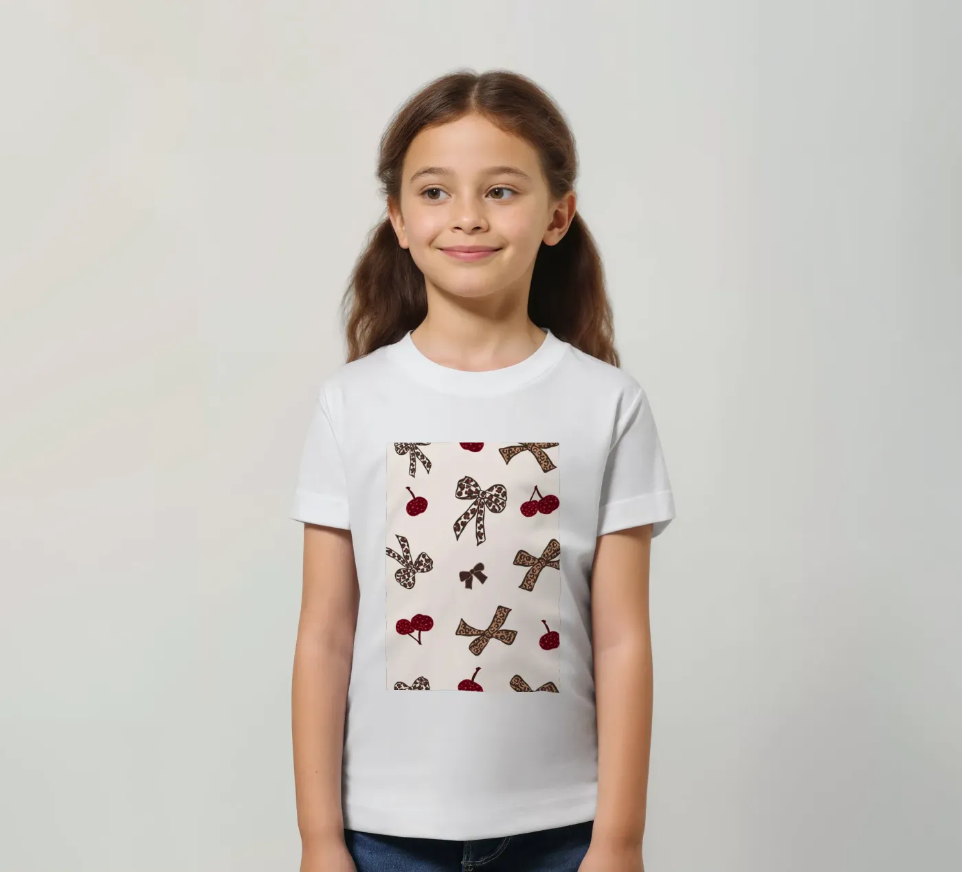 Leopard Cherry Pattern Kinder T-Shirt von gulsengunel