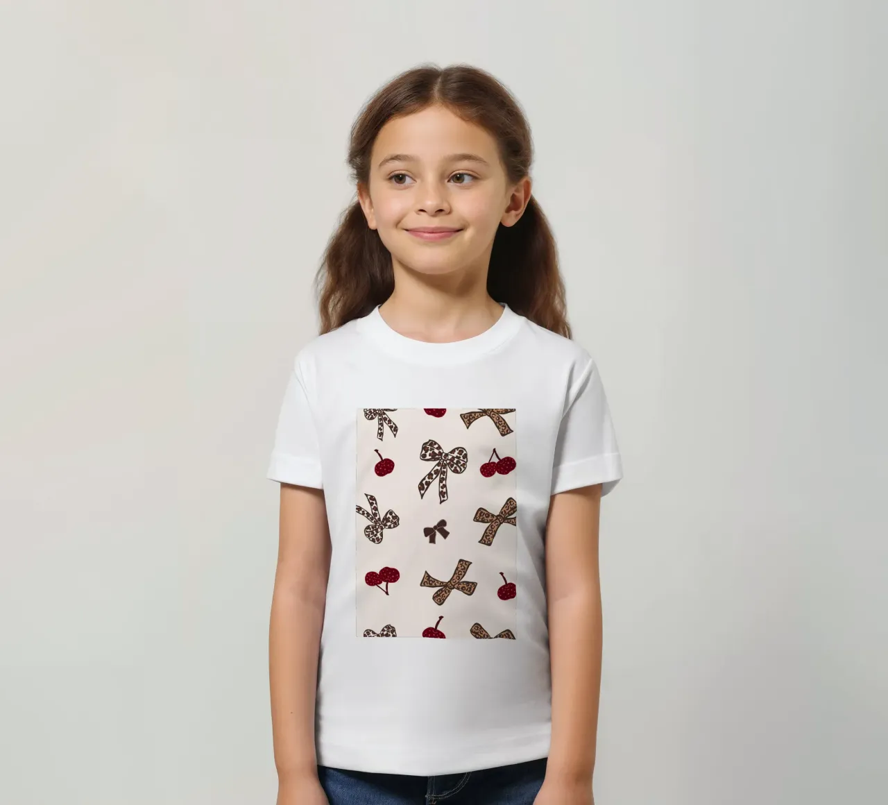 Leopard Cherry Pattern kids t-shirt by gulsengunel